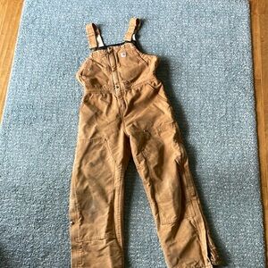 Carhartt insulated bib overalls - loose fit washed duck canvas